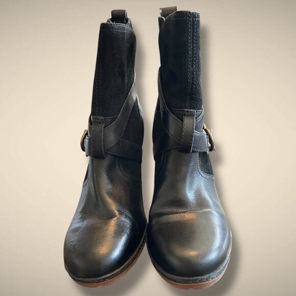 Women's 10 TIMBERLAND Dennett Ankle Boot in Black Leather and Nubuck Worn Once - Picture 7 of 13